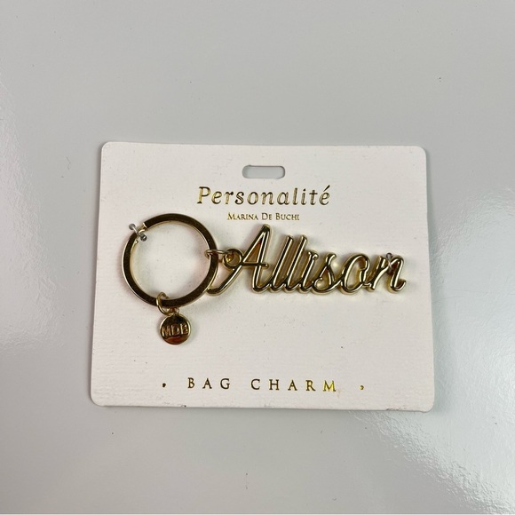 Accessories - Personalite Gold Tone Keychain Bag Charm Name Allison New